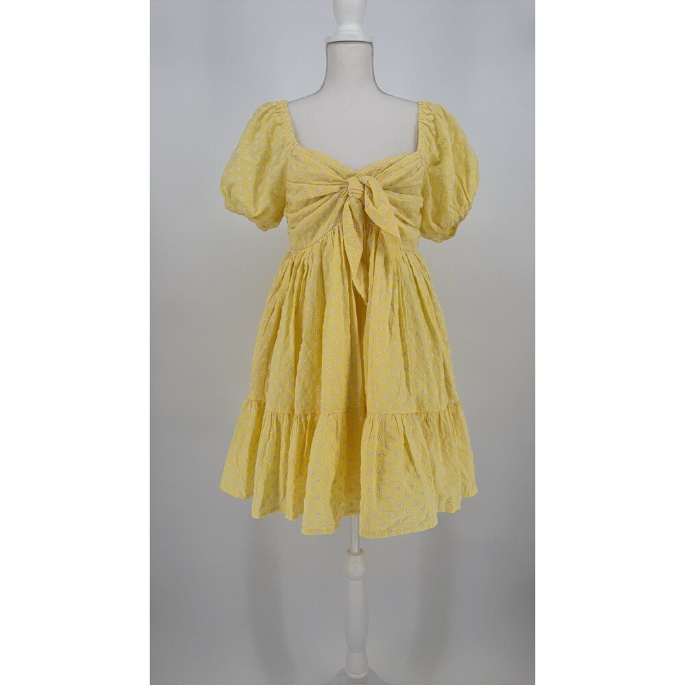 NWT Mable sunny Daisy Puff Sleeve Mini Dress size L